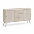 Kredens do jadalni prostokątny 150 x 40 x 80 cm z płyty MDF beżowy z 3 szufladami i 2 szafkami