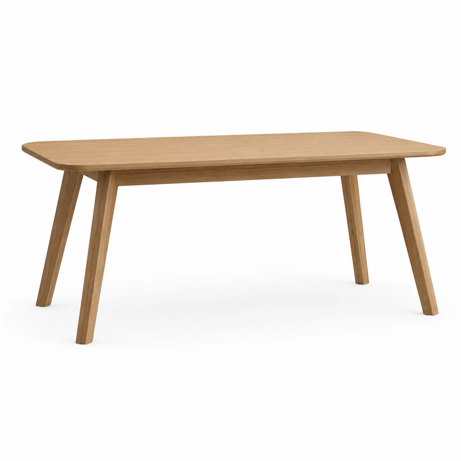 Stół do jadalni prostokątny 140 x 80 x 75 cm z blatem MDF fornirowanym dębem i nogami z drewna kauczukowego