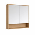 Szafka łazienkowa wisząca z lustrem 80 x 15 x 70 cm z płyty MDF w kolorze dębu naturalnego