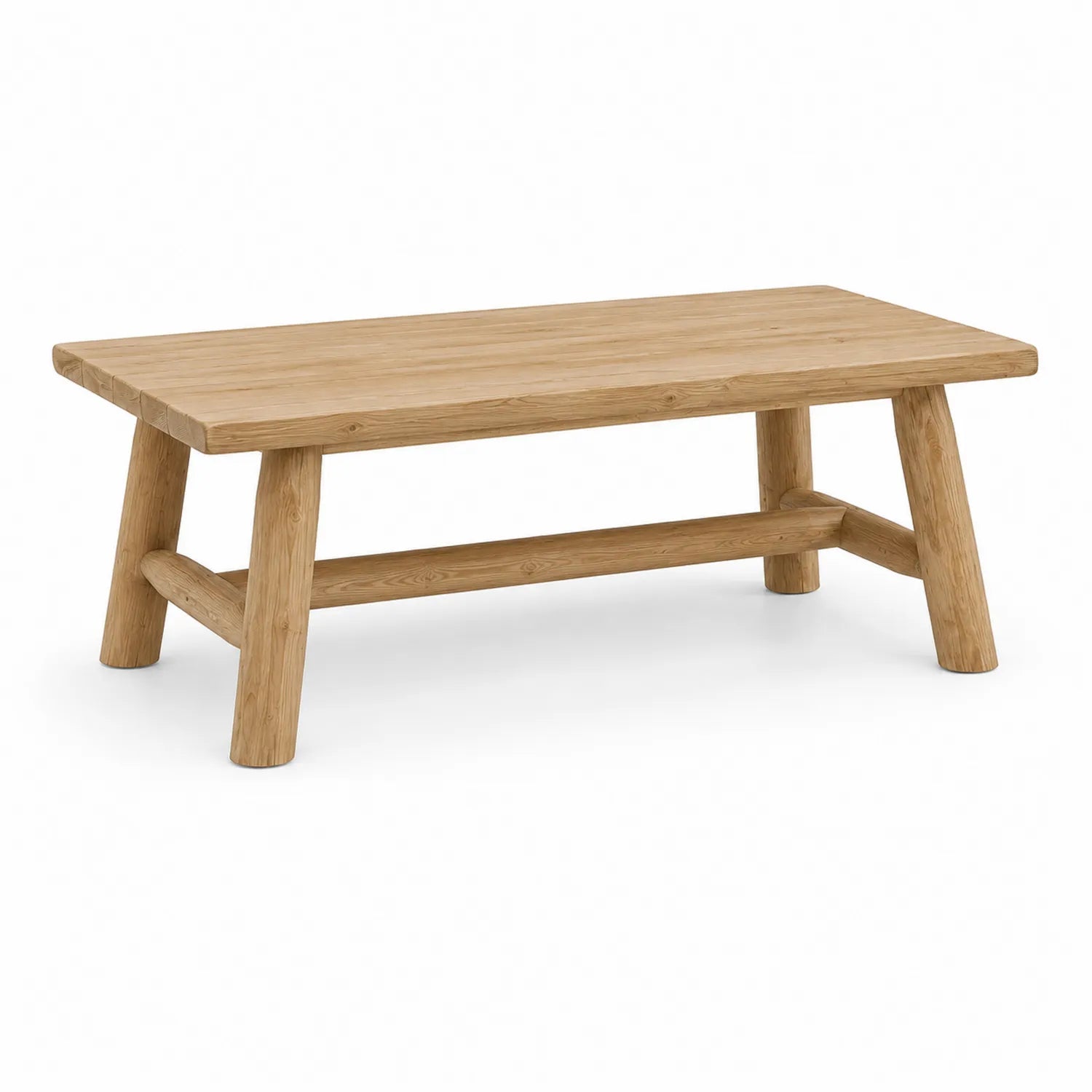 Stolik kawowy drewniany 110 x 60 x 45 cm lite drewno prostokątny naturalny minimalistyczny